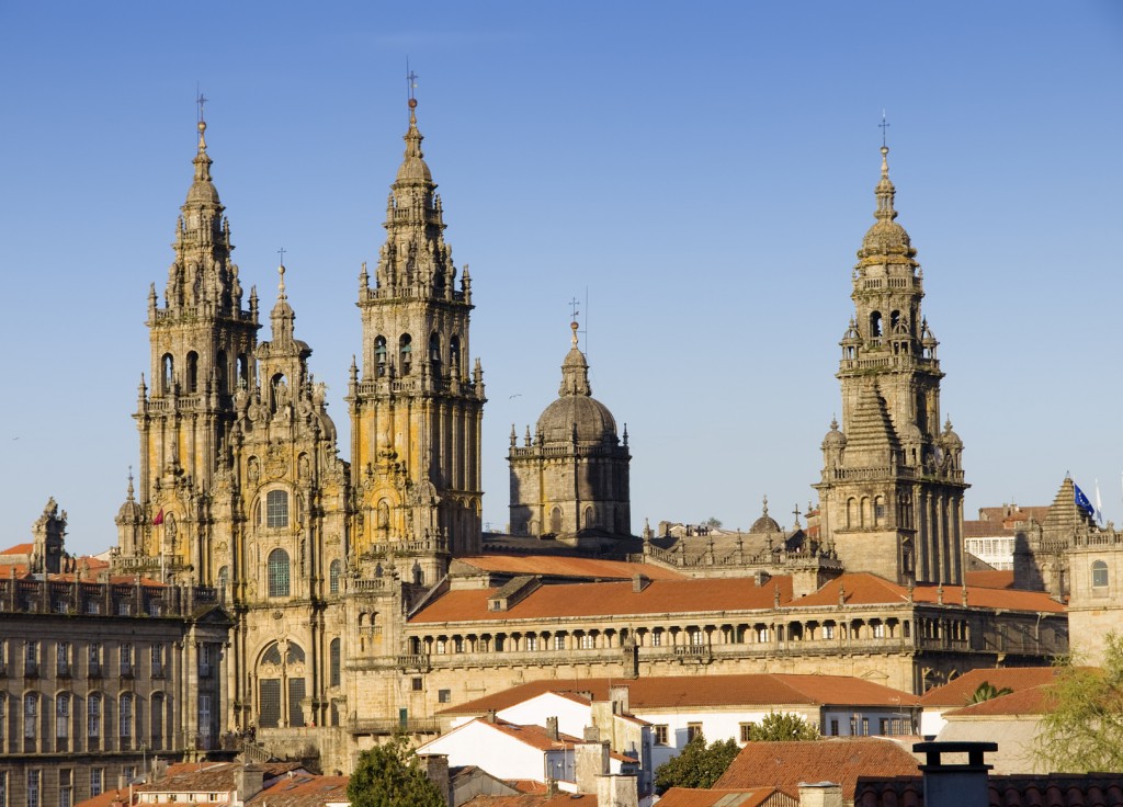 panorámica de la catedral de santiago de compostela