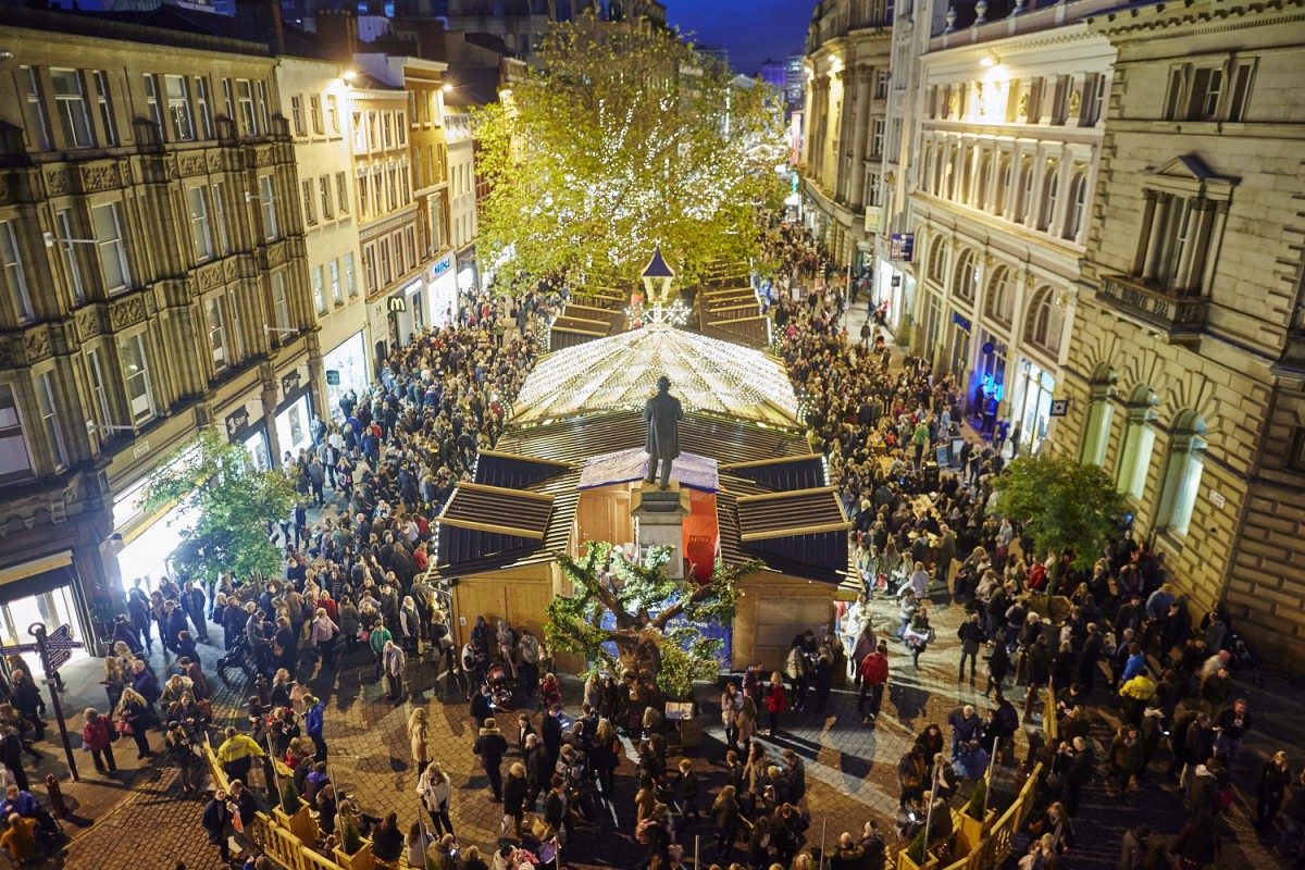Manchester Christmas Markets and lights 2014 Pictured St Annes Square markets