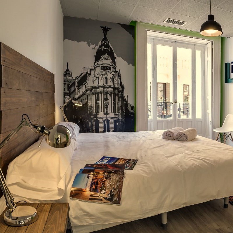 Chambre double au Uhostel à Madrid Chambre double au Uhostel à Madrid