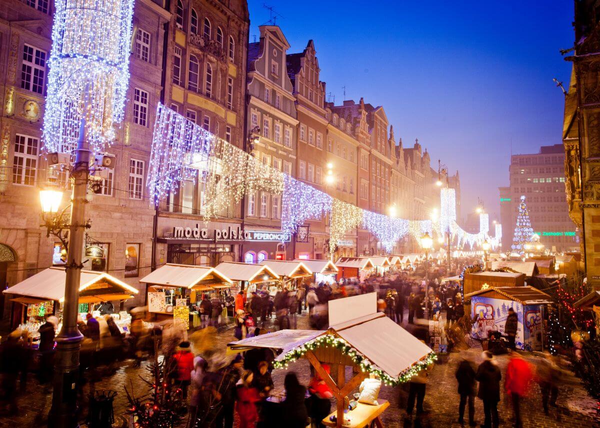 Weihnachtsmarkt in Breslau Polen
