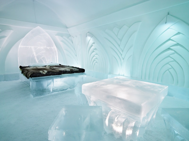 Le camera dell’Ice Hotel, Jukkasjärvi in Svezia