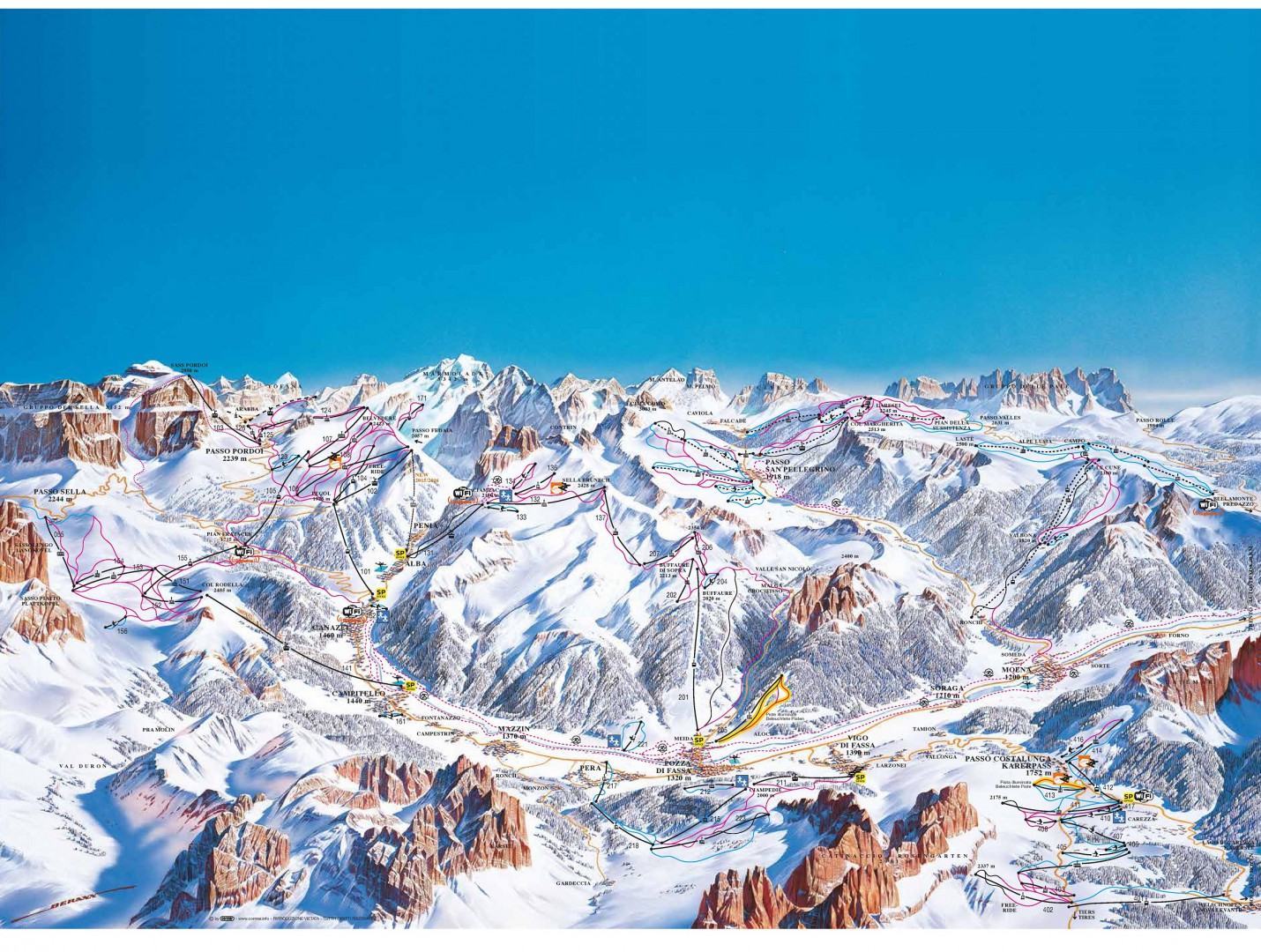 Le piste, Val di Fassa