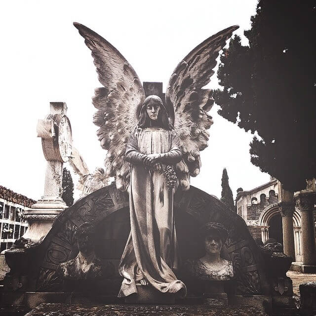 A sculptural garden of art Barcelona Cemetary Montjuic