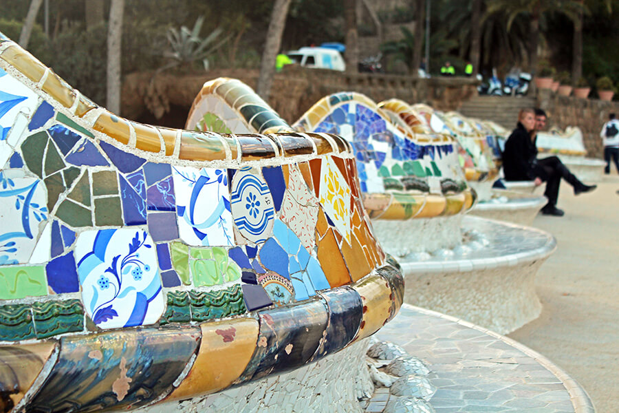 Take a seat Gaudi Park Guell Barcelona