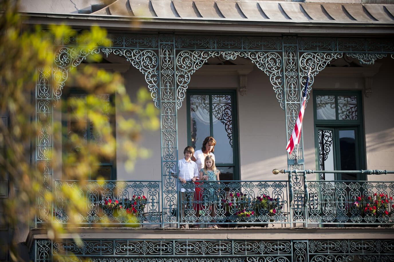 Delightful wrought-iron balcony John Rutledge House Charleston