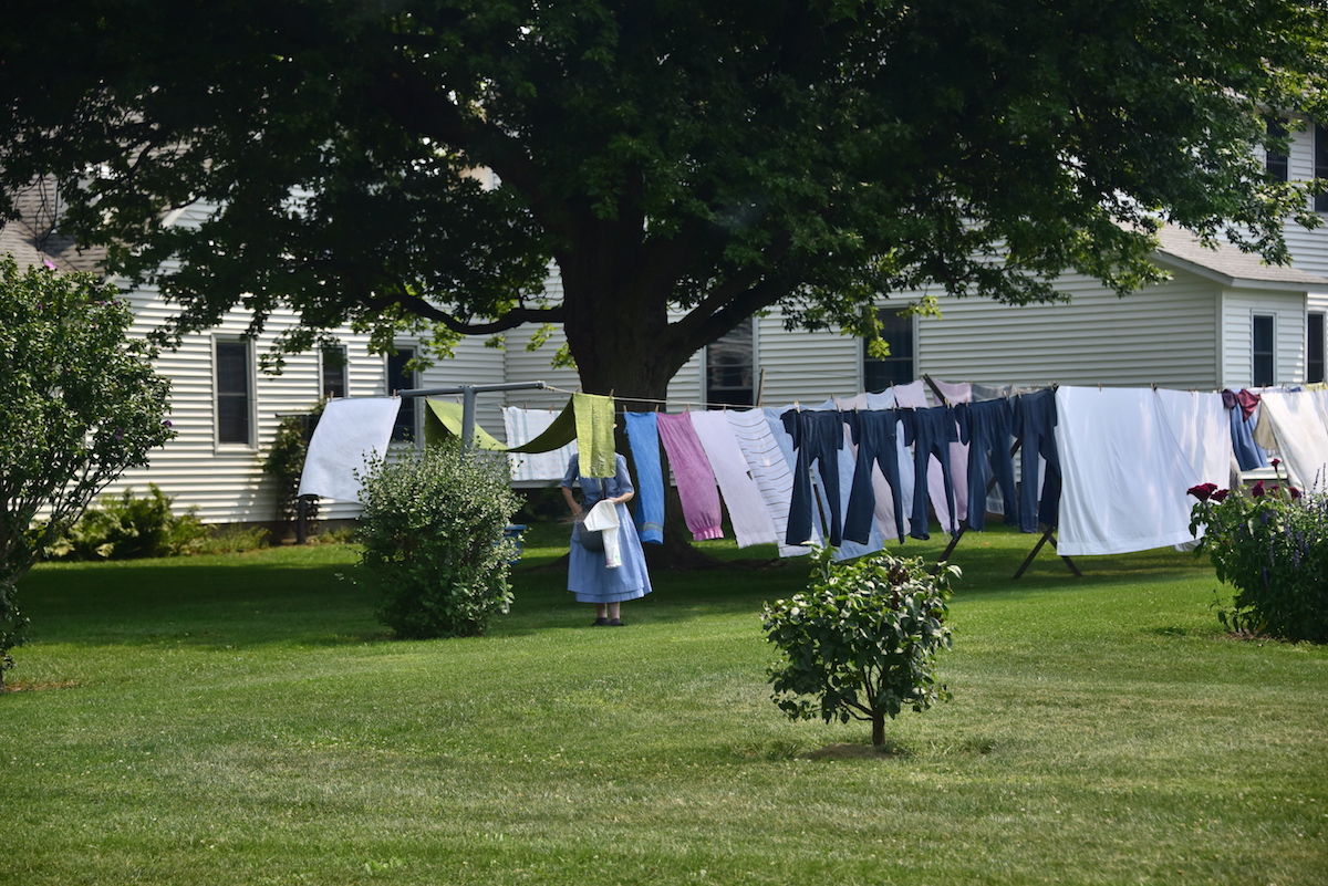 Amish Woman Doing Laundry