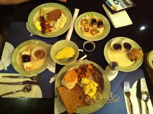 El mejor desayuno, el del hotel Treasure Island.