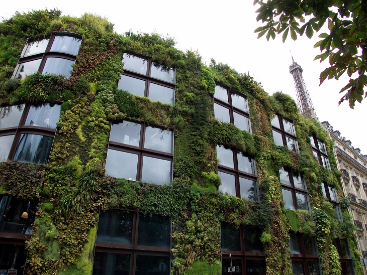 Fachada verde del museo Quai de Branly.