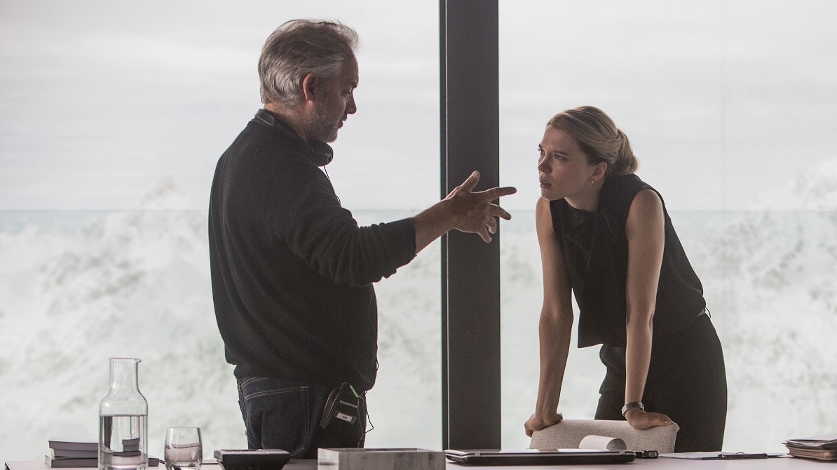 Director Sam Mendes and Léa Seydoux on the set of Metro-Goldwyn-Mayer Pictures/Columbia Pictures/EON Productions’ action adventure SPECTRE.