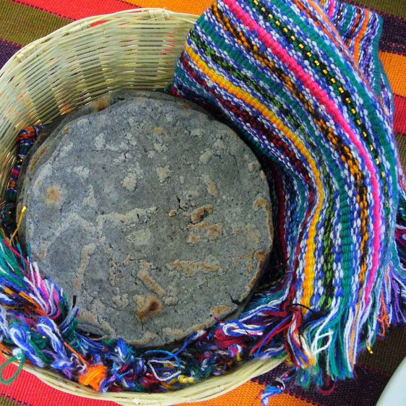 tortilla de maïs noir et panier