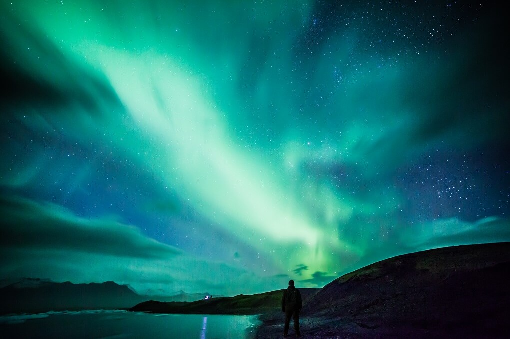 Aurore boréale en Islande Aurore Boréale à Jokulsarlon en Islande