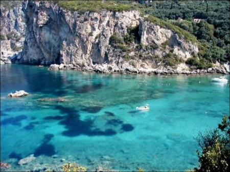 Paleokastritsa Das Meer in der Region Paleokastritsa