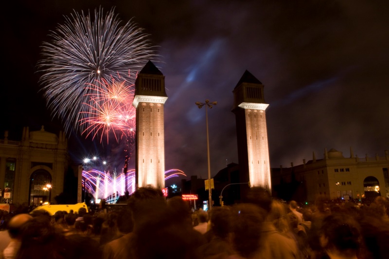 Silvester in Barcelona Spanien