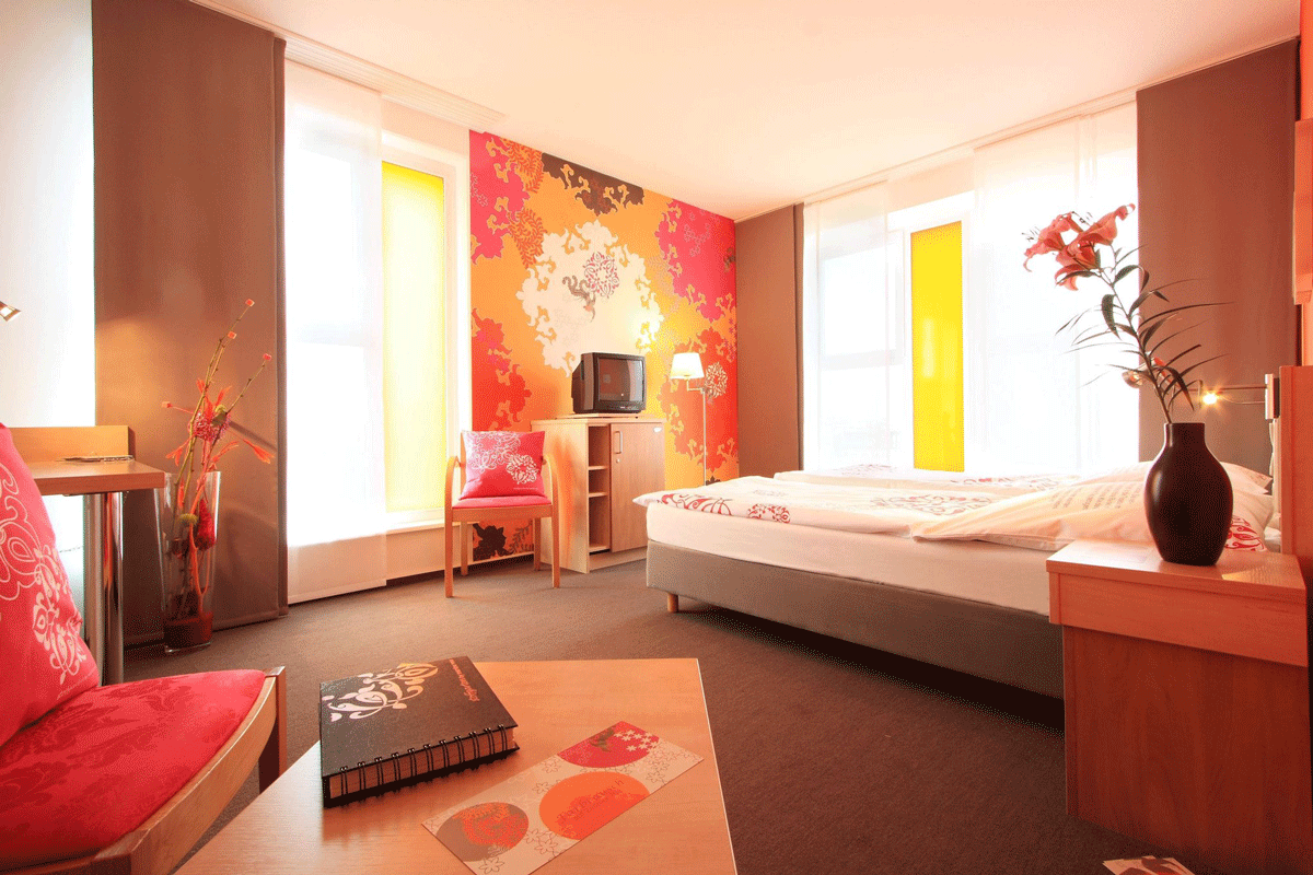 Ein Doppelzimmer im Junges Hotel Hamburg.